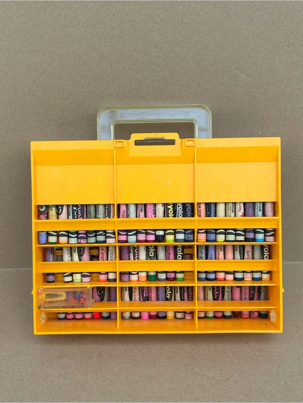 VTG Crayola 72 Crayon Storage Case/ Sharpener Rare Retired Dandelion Nostalgia